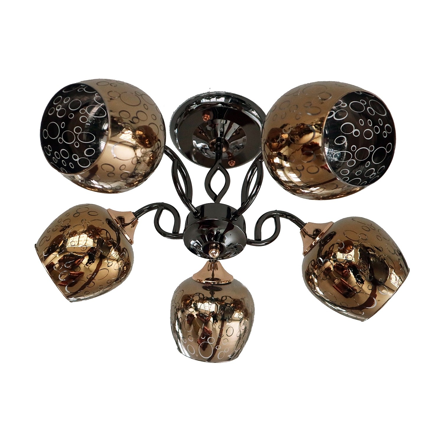 Потолочная люстра ЭкономСвет 31884 31884/5BK+FGD FGD