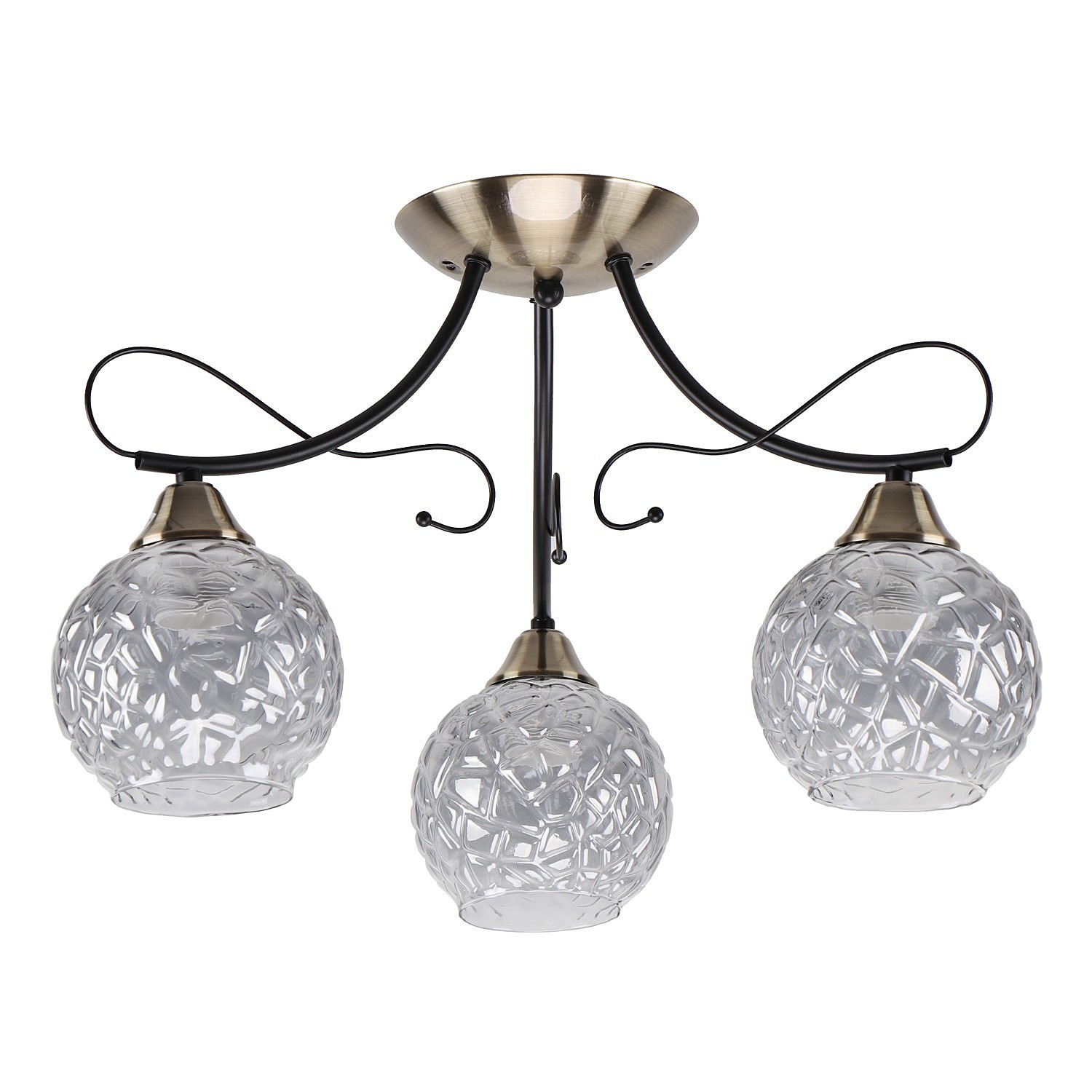 Потолочная люстра ЭкономСвет 91036 91036/3AB+BK GR