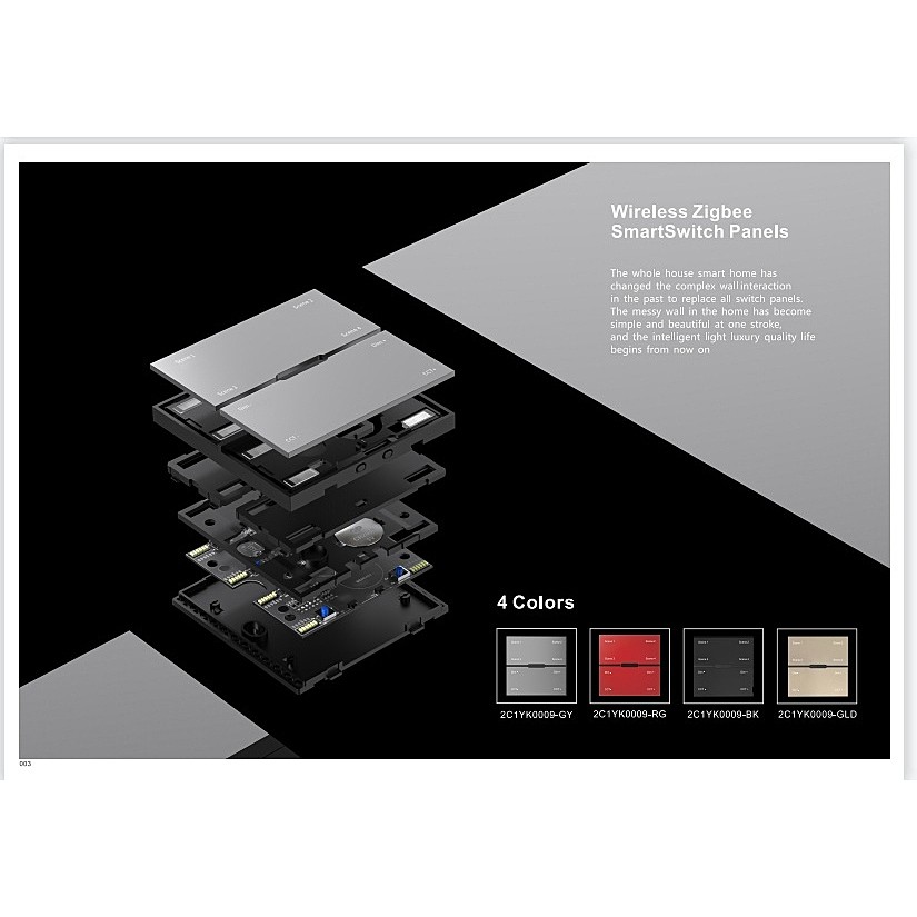 Смарт выключатель проводной (Zigbee) iLEDEX TECHNICAL VISION48/22 INN SP 48V-4-BK