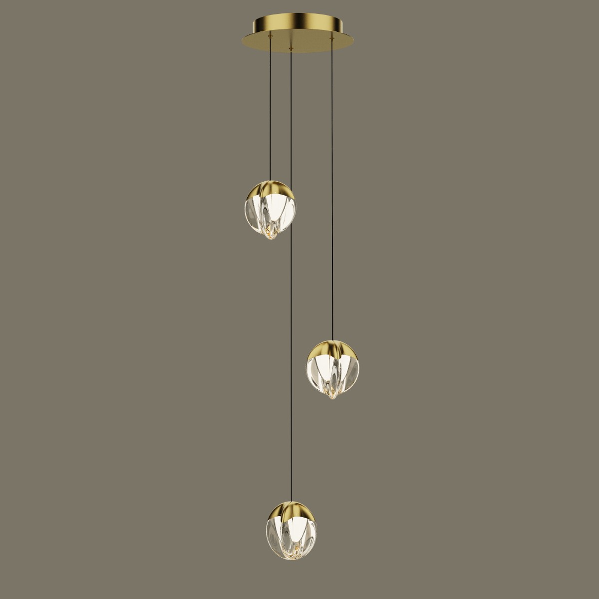 Светильник подвесной Delight Collection MD24001033 MD24001033-3A gold/clear