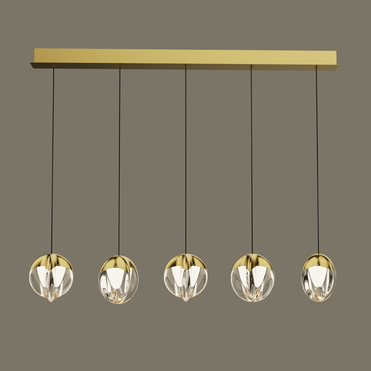 Светильник подвесной Delight Collection MD24001033 MD24001033-5B gold/clear