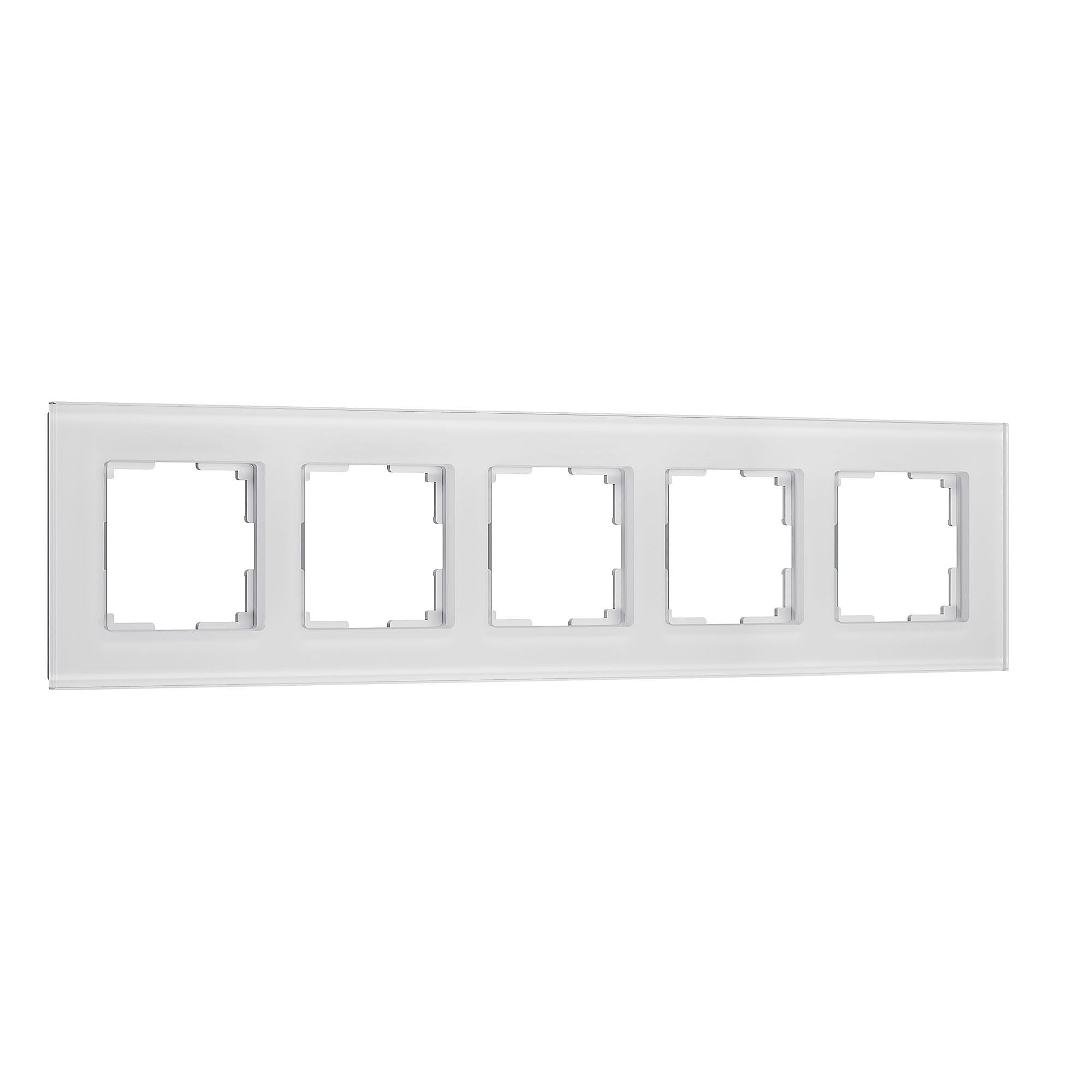 Рамка Werkel Senso белый soft-touch W0053101/ Рамка на 5 постов Senso (белый, стекло soft-touch)