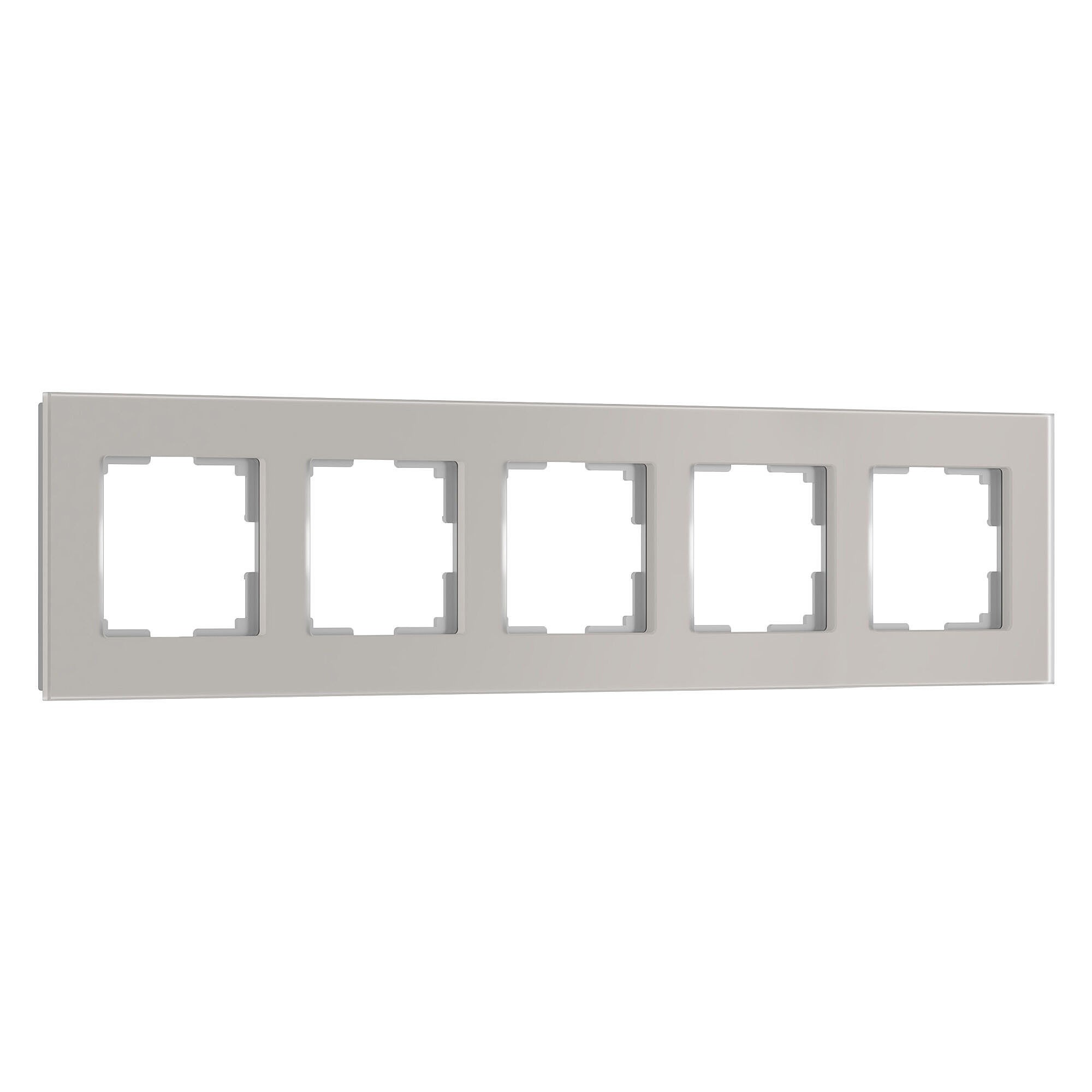 Рамка Werkel Senso дымчатый soft-touch W0053117/ Рамка на 5 постов Senso (дымчатый, стекло soft-touch)