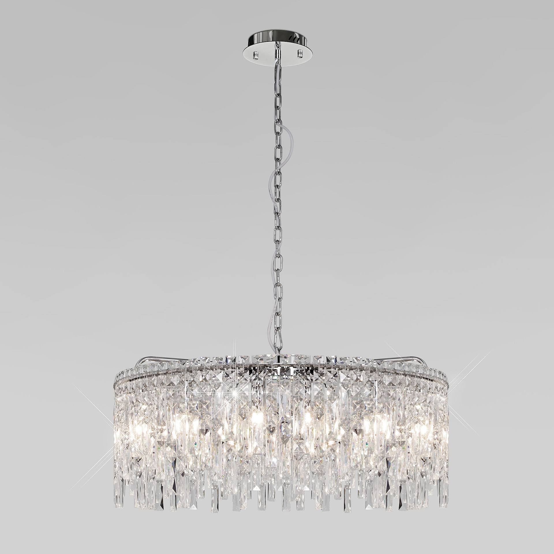 Подвесная люстра Eurosvet Blitz 60159 хром/ прозрачный хрусталь Strotskis Smart