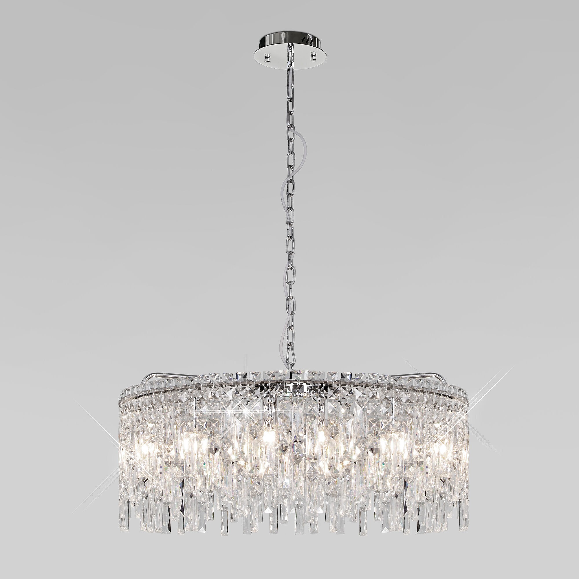 Подвесная люстра Eurosvet Blitz 60159 хром/ прозрачный хрусталь Strotskis Smart