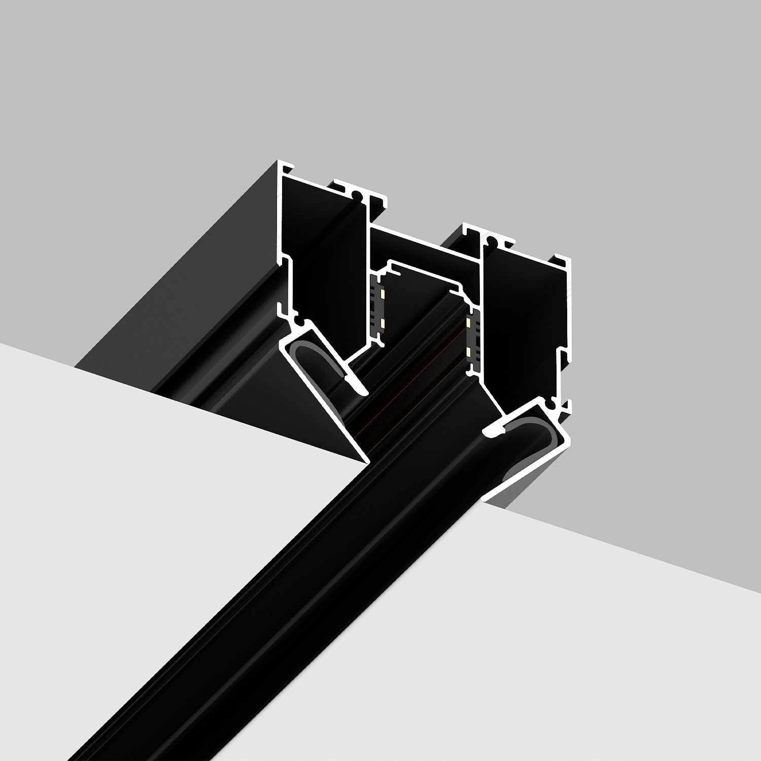 Встраиваемый магнитный трек в натяжной ПВХ потолок Crystal Lux Space CLT 0.134 01 L2000 BL