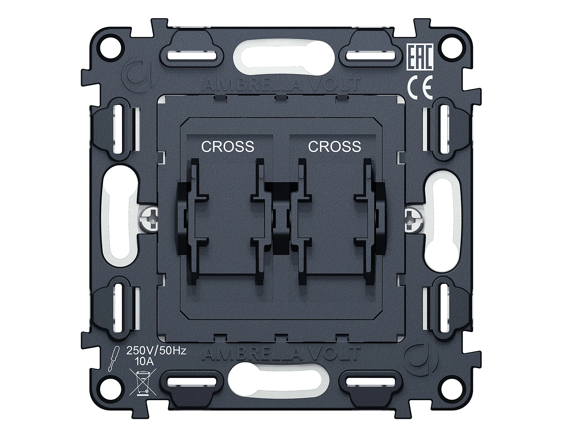 Механизм 2-клавишного перекрестного выключателя Ambrella Volt QUANT VM125