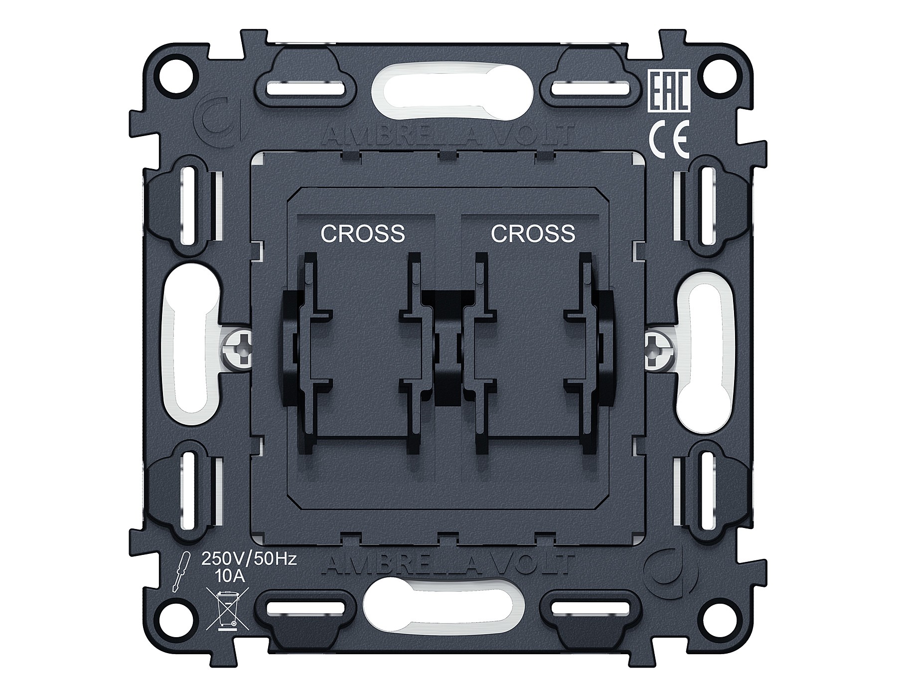 Механизм 2-клавишного перекрестного выключателя Ambrella Volt QUANT VM125