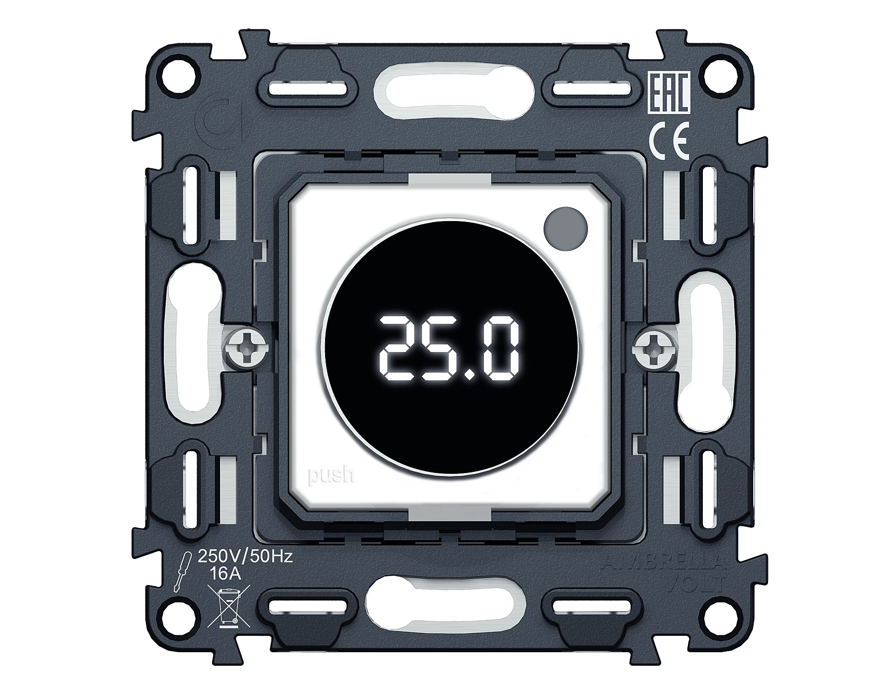 Механизм терморегулятора с цифровым дисплеем с датчиком для теплого пола Ambrella Volt QUANT VM1385