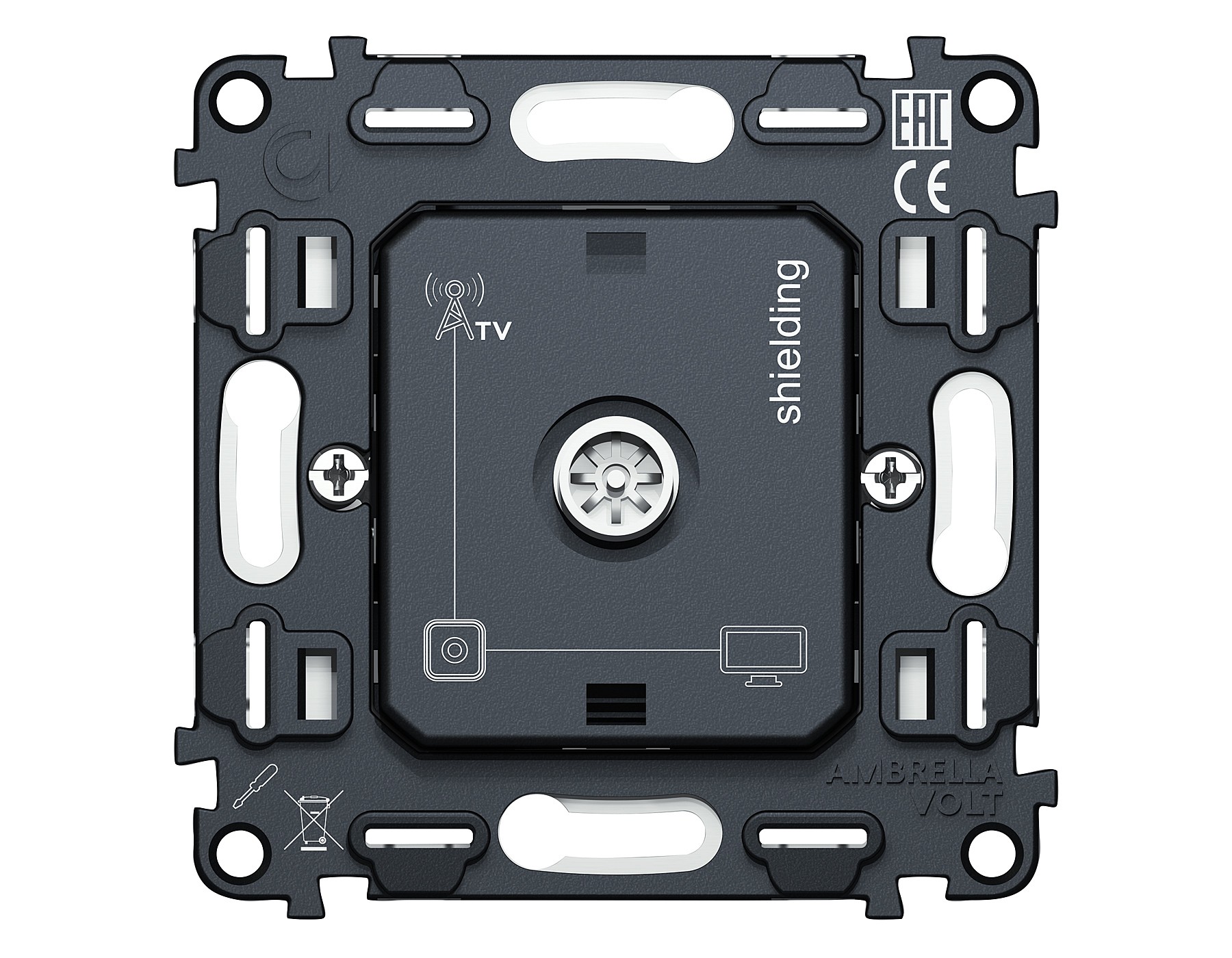 Механизм TV розетки оконечной экранированной Ambrella Volt QUANT VM199