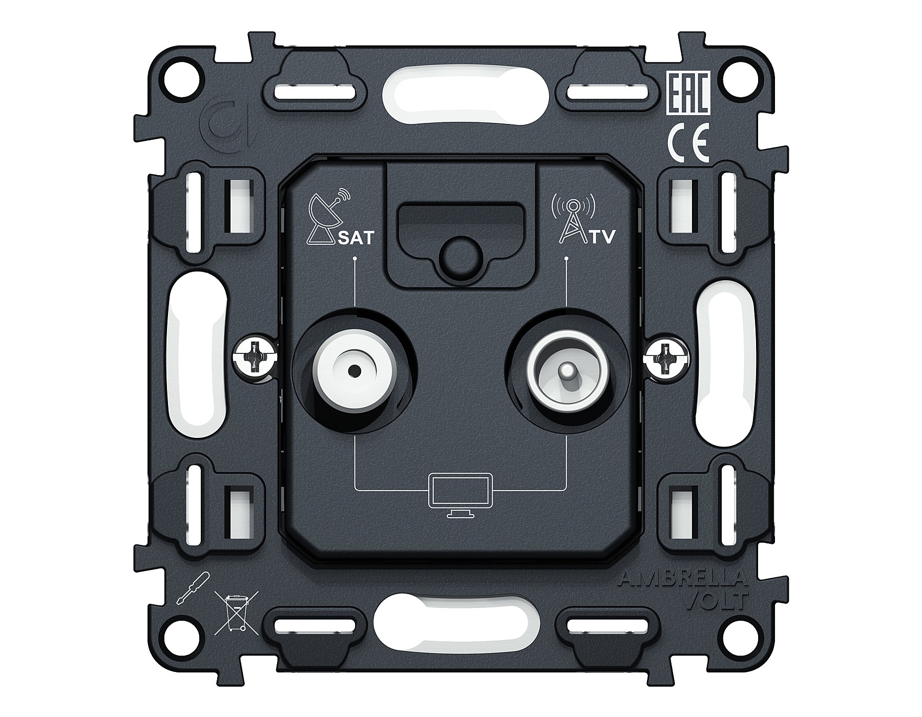 Механизм розетки TV оконечной + SAT Ambrella Volt QUANT VM217