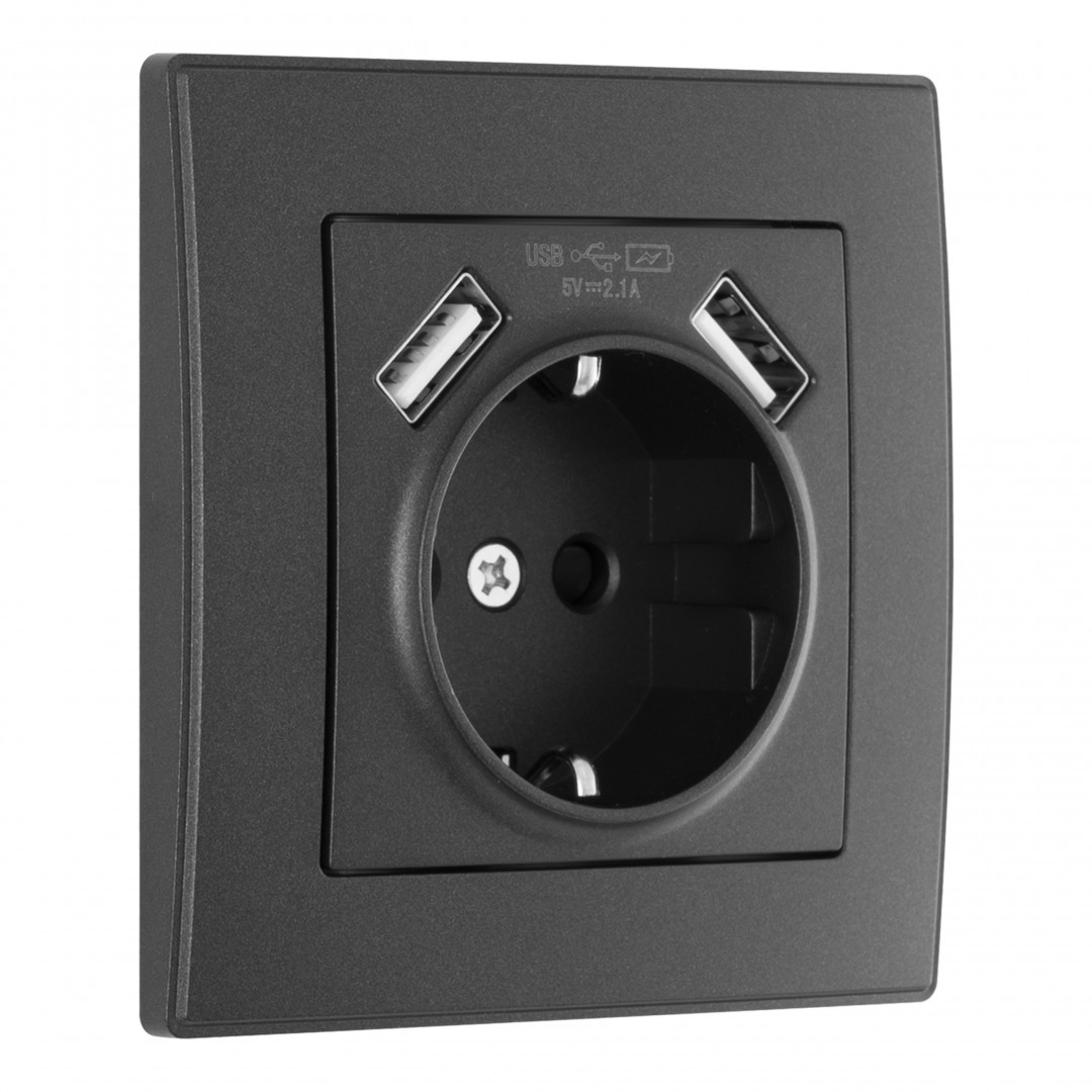 Розетка Arte Milano Set06-1 SET06-1-47-1 black