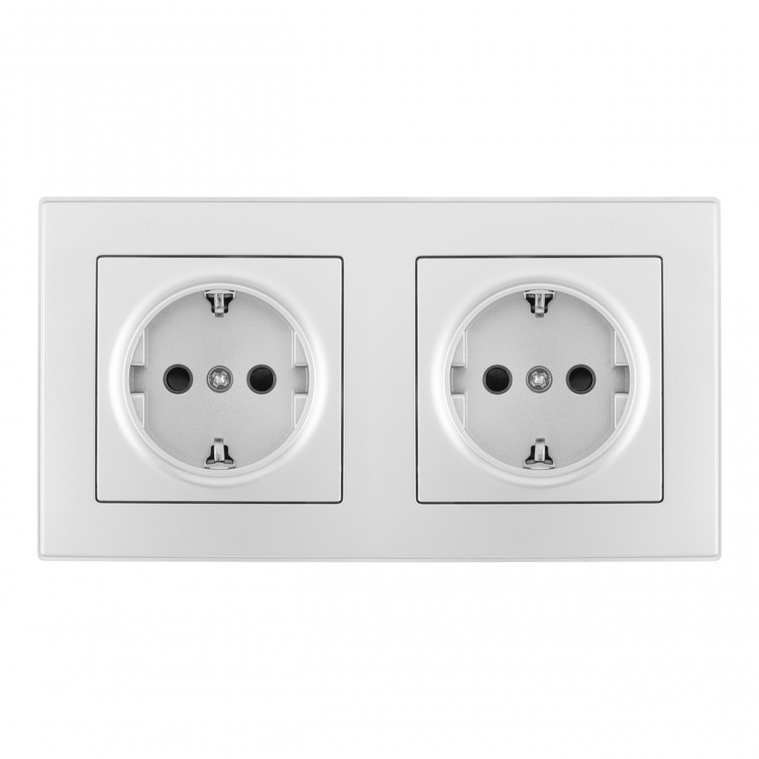 Розетка Arte Milano Set06-2 SET06-2-40-1x2 silver
