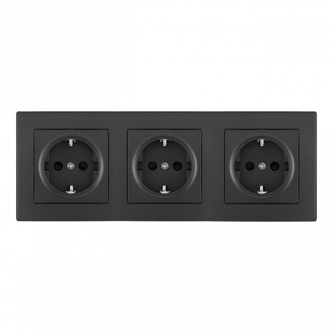 Розетка Arte Milano Set06-3 SET06-3-40-1x3 black