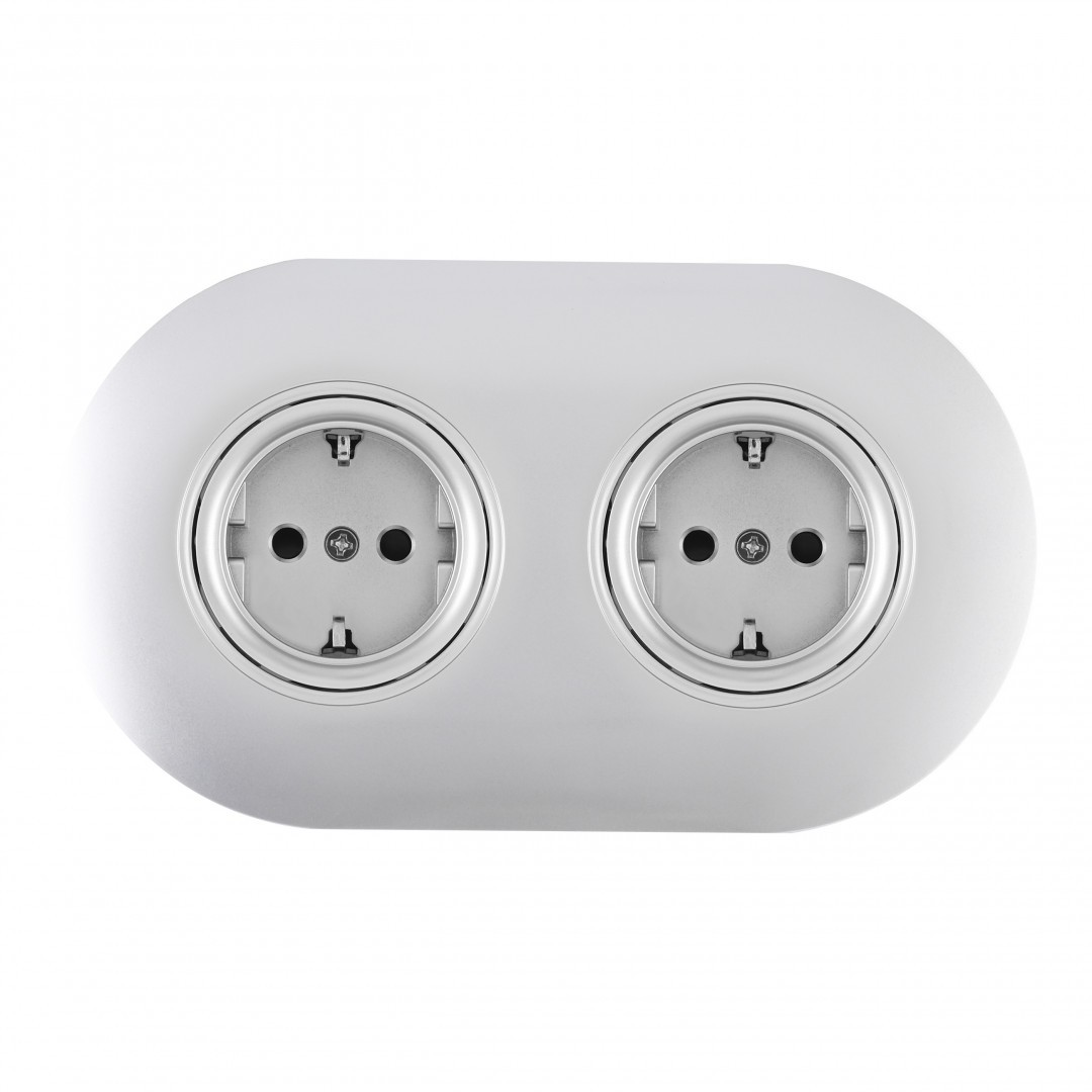 Розетка Arte Milano Set08-2 SET08-2-40-1x2 silver