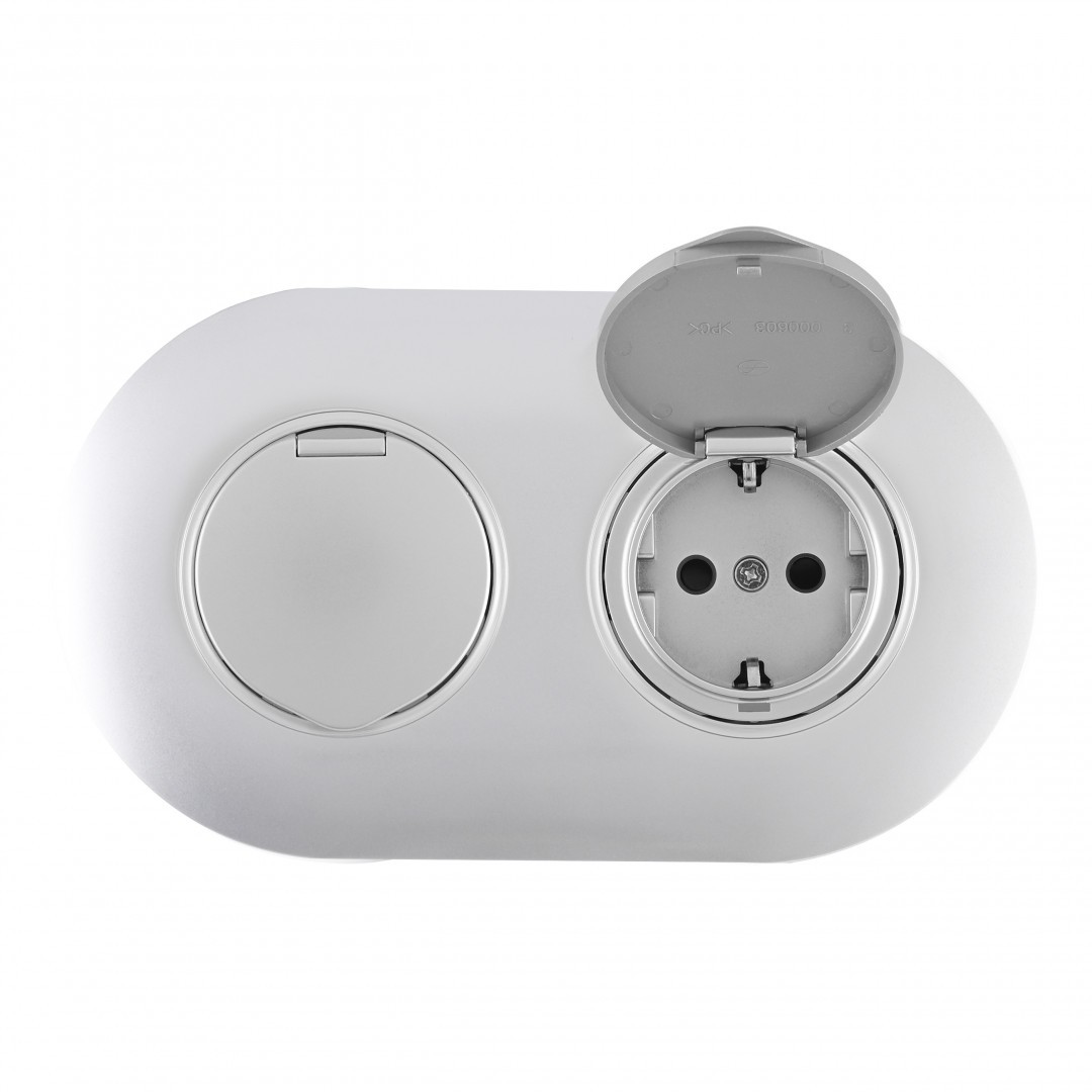 Розетка Arte Milano Set08-2 SET08-2-41-1x2 silver