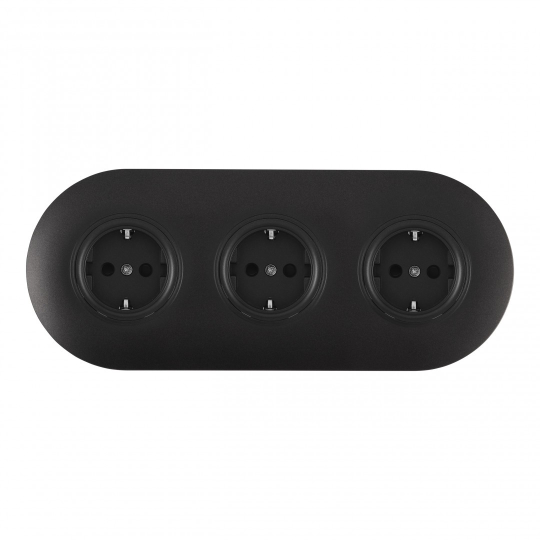 Розетка Arte Milano Set08-3 SET08-3-40-1x3 black