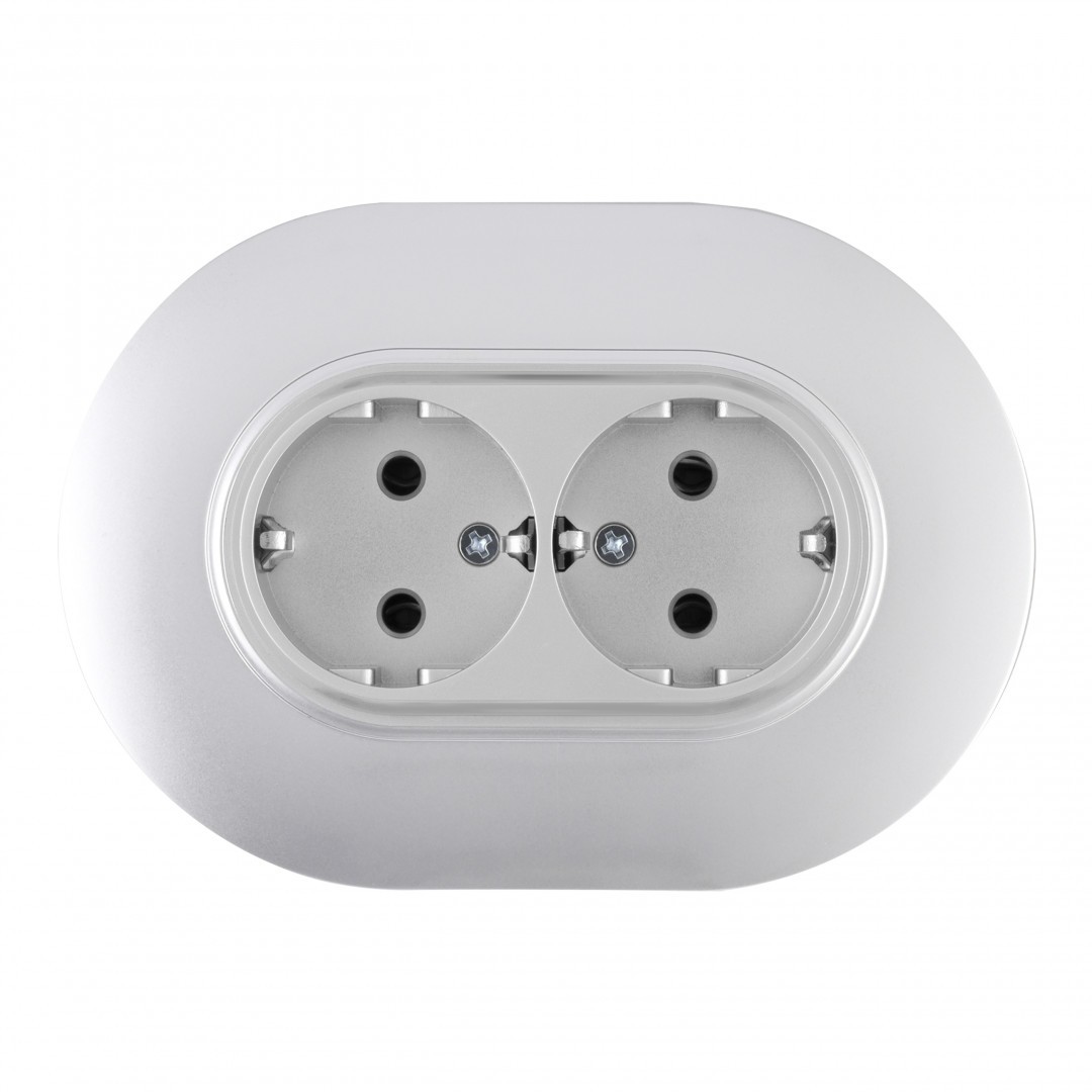 Розетка Arte Milano Set08-2 SET08-double-40-2 silver