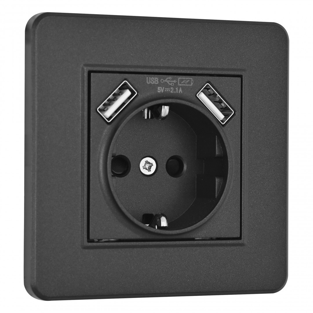 Розетка Arte Milano Set16-1 SET16-1-47-1 black