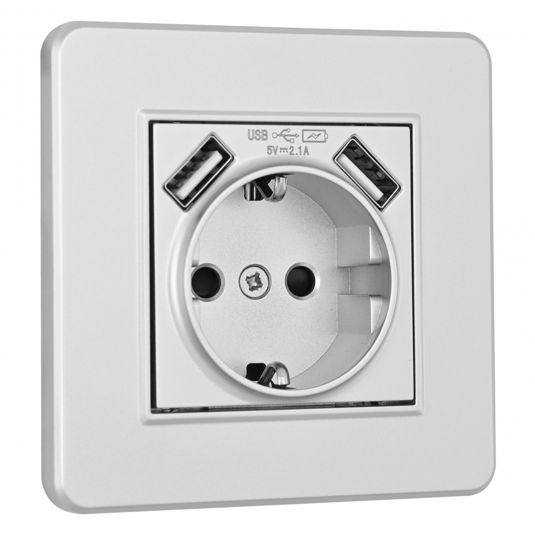 Розетка Arte Milano Set16-1 SET16-1-47-1 silver