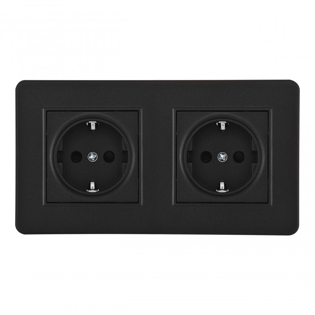 Розетка Arte Milano Set16-2 SET16-2-40-1x2 black