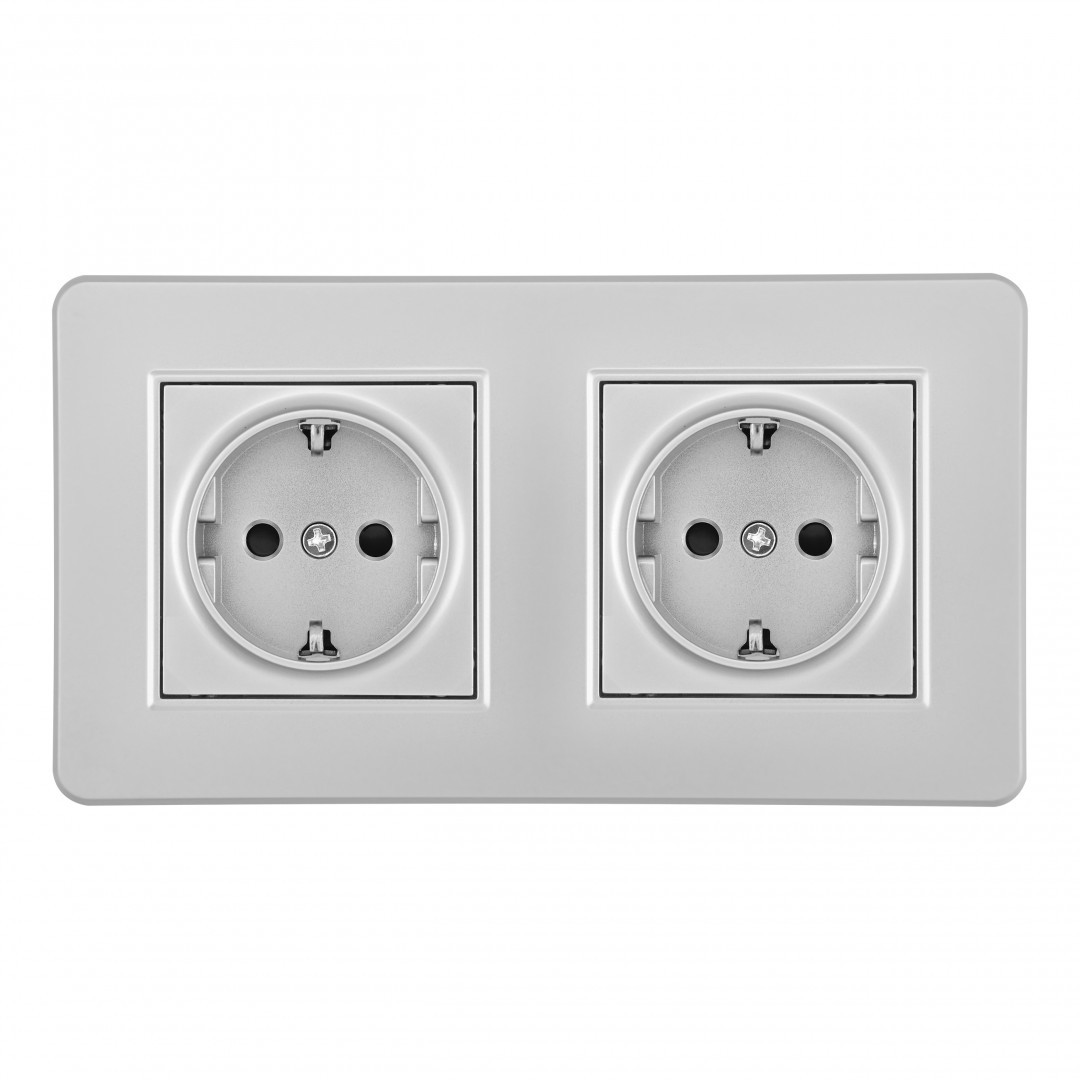 Розетка Arte Milano Set16-2 SET16-2-40-1x2 silver