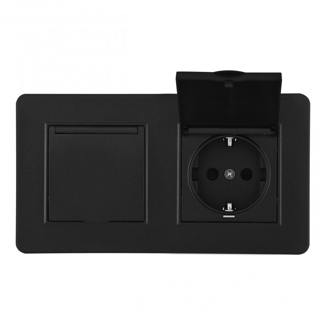 Розетка Arte Milano Set16-2 SET16-2-41-1x2 black