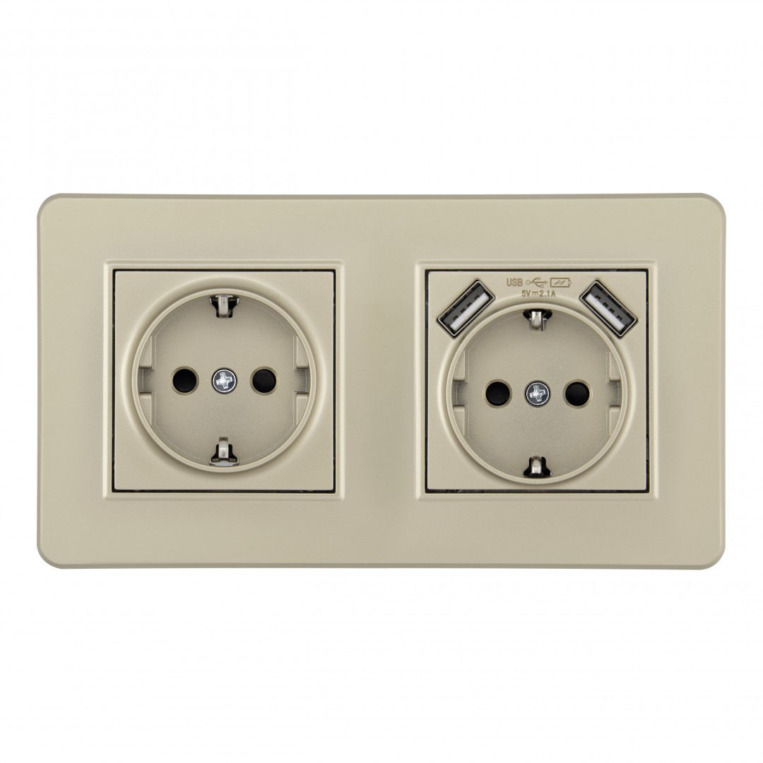 Розетка Arte Milano Set16-2 SET16-2-47-1-40-1 shampan