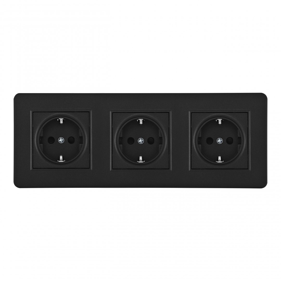 Розетка Arte Milano Set16-3 SET16-3-40-1x3 black