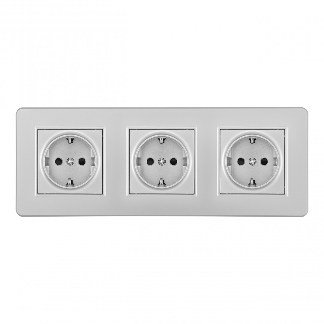 Розетка Arte Milano Set16-3 SET16-3-40-1x3 silver