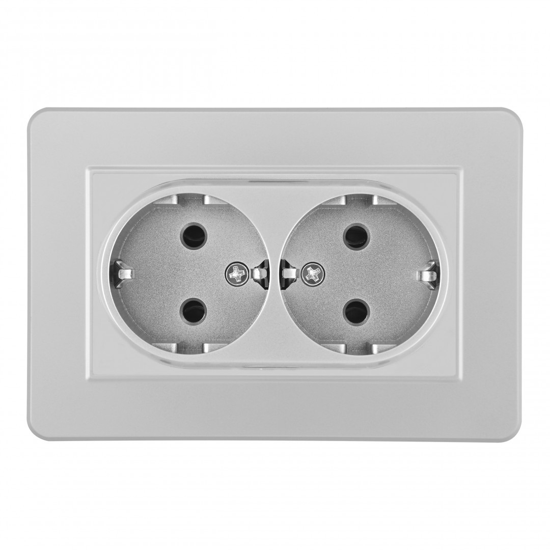 Розетка Arte Milano Set16-2 SET16-double-40-2 silver