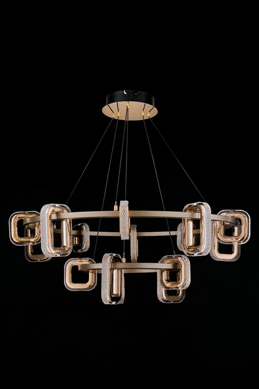 Подвесная люстра LEON Theona LE7701/10+5 Grey/Gold