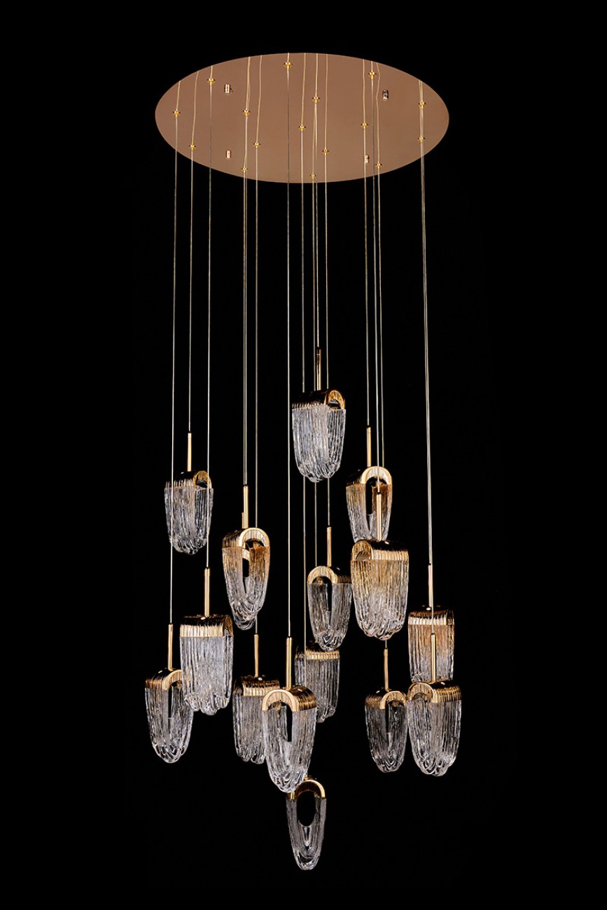 Светильник подвесной LEON Cascade LE7717/10+5+1 Gold