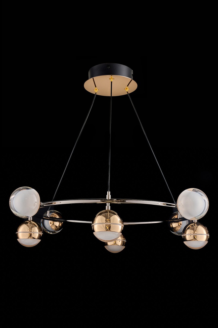 Подвесная люстра LEON Lilith LE7709/8 Black Chrome/Gold