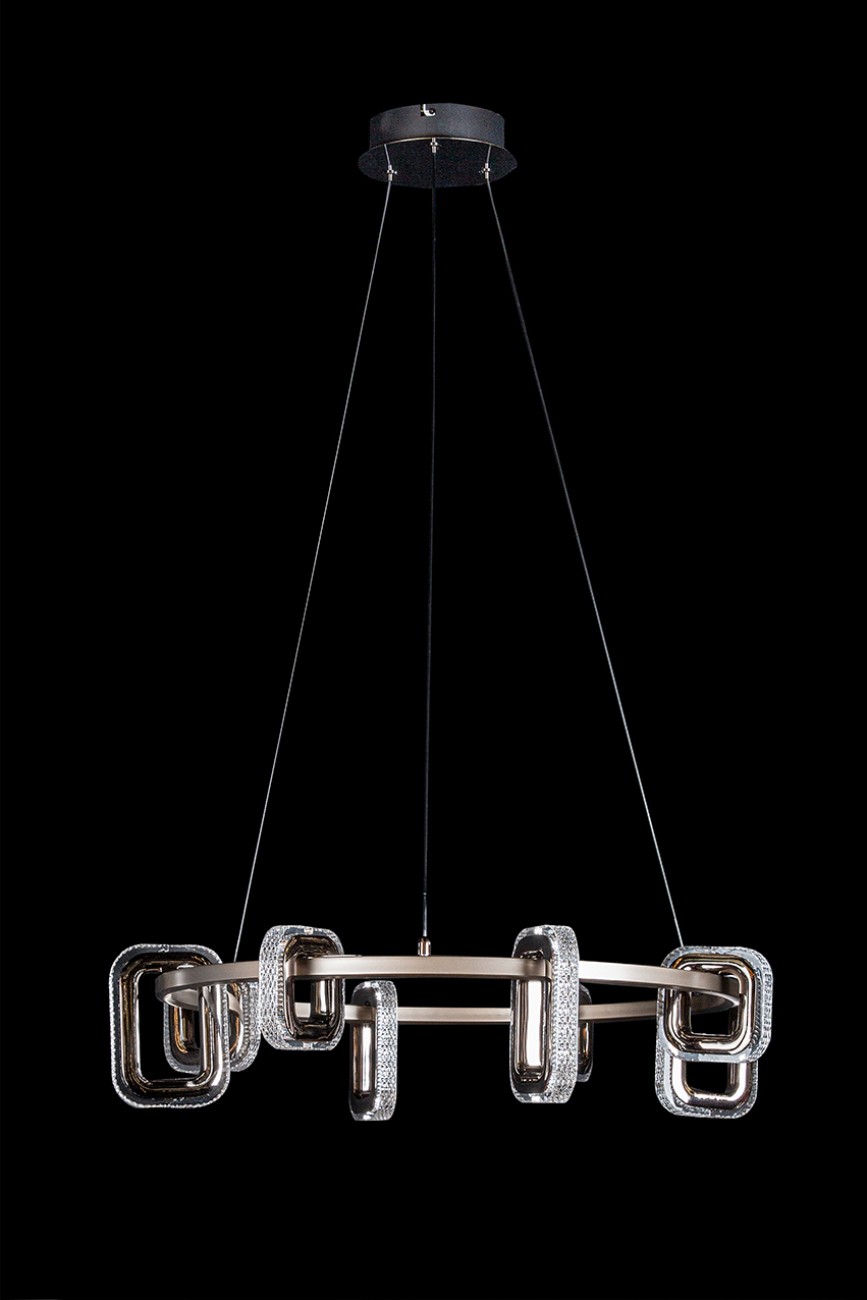 Подвесная люстра LEON Theona LE7701/8 Grey/Black Chrome