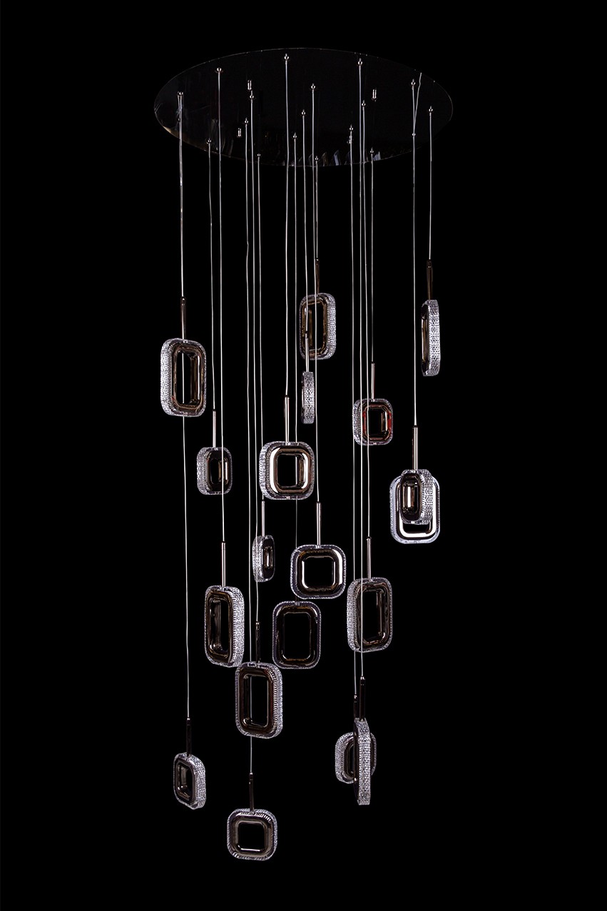 Люстра каскадная LEON Theona LE7701/19 Black Chrome