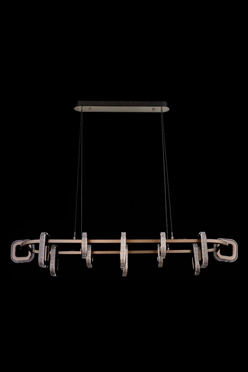 Подвесная люстра LEON Theona LE7701/12L Grey/Black Chrome