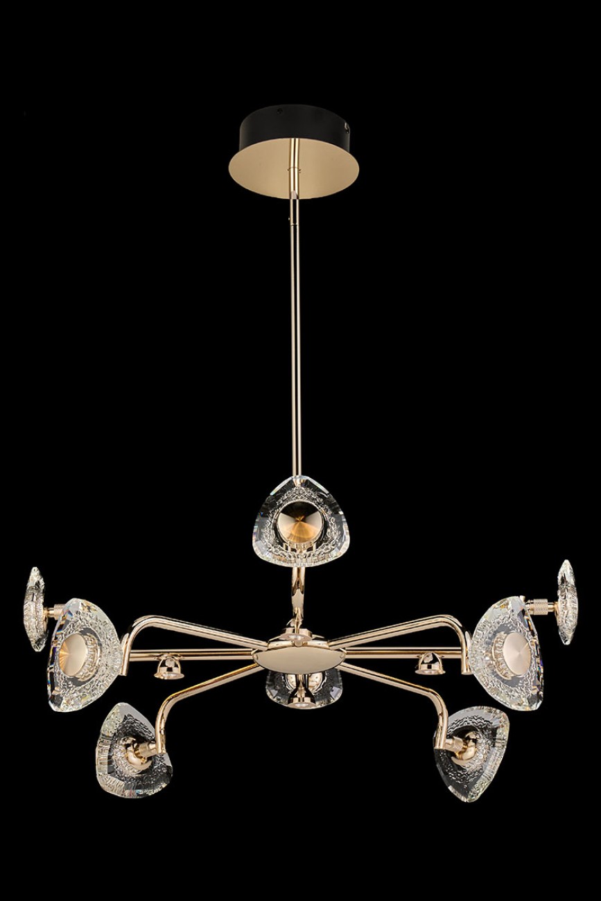 Люстра на штанге LEON Iris LE7913/8G Gold