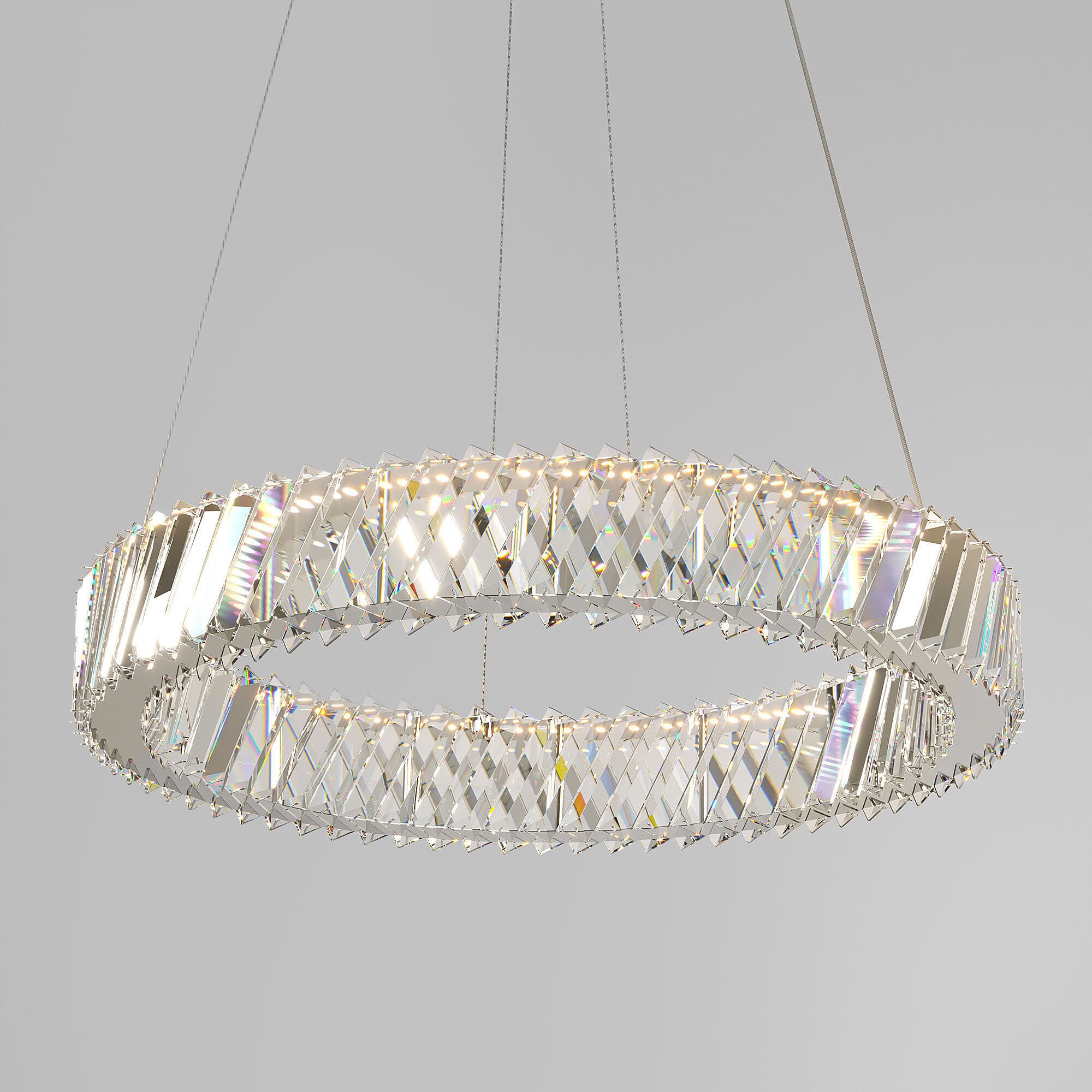 Подвесная люстра Eurosvet Solis 101004 LED никель хрусталь Strotskis