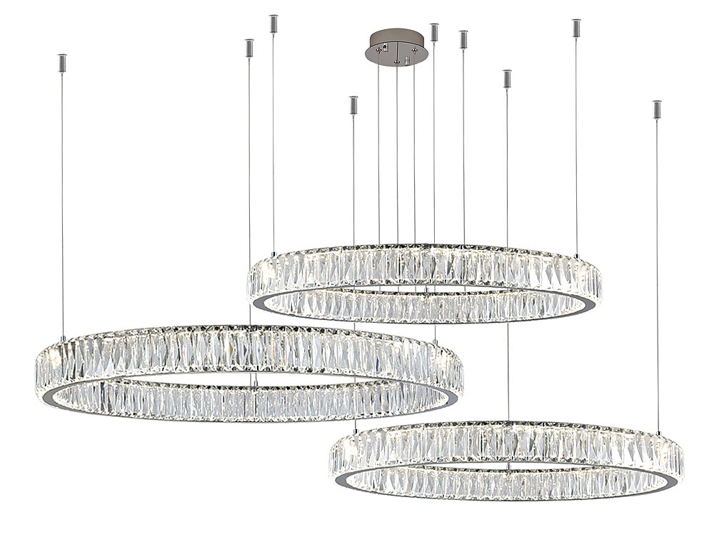 Потолочная чашка Newport Crystal Потолочная чашка 8240 D25 3 горизон.кольца chrome