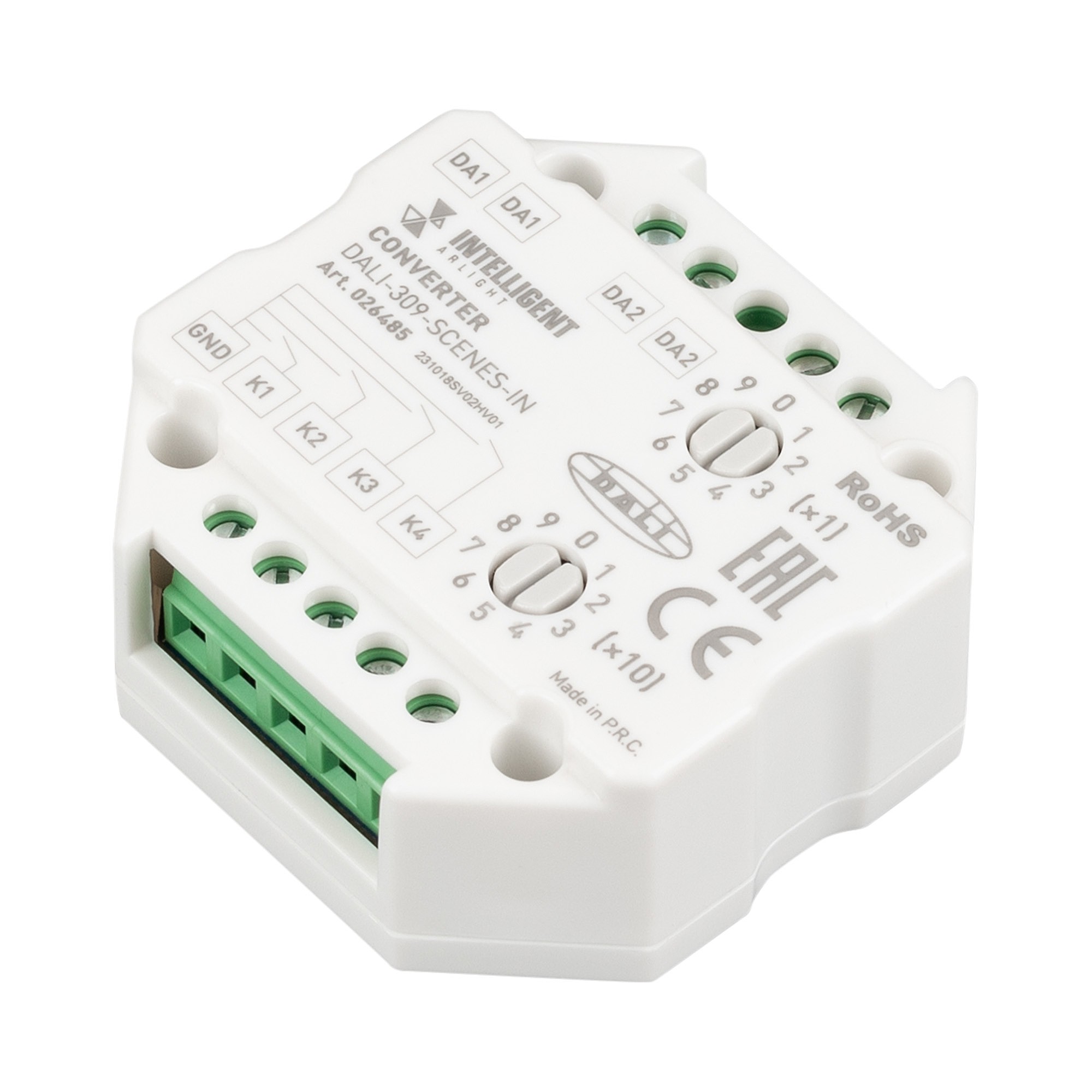 Конвертер сигнала от внешних кнопок в цифровой сигнал DALI Arlight 026485