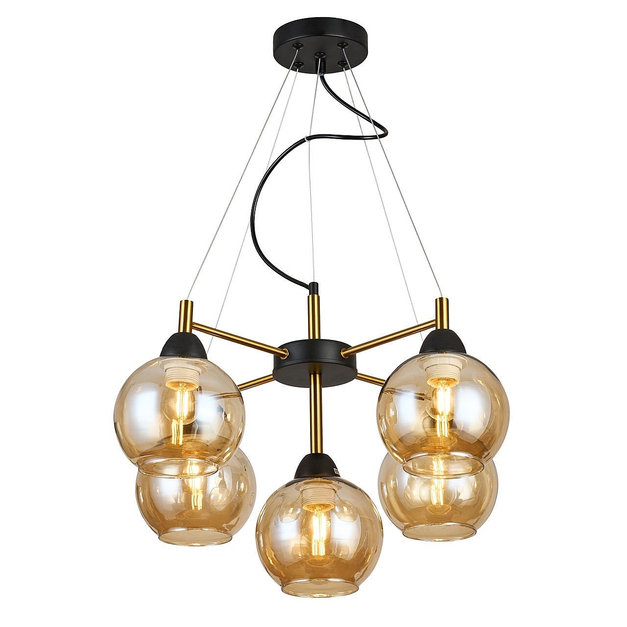 Подвесная люстра IMEX MD.9056-5-P-BK+COP