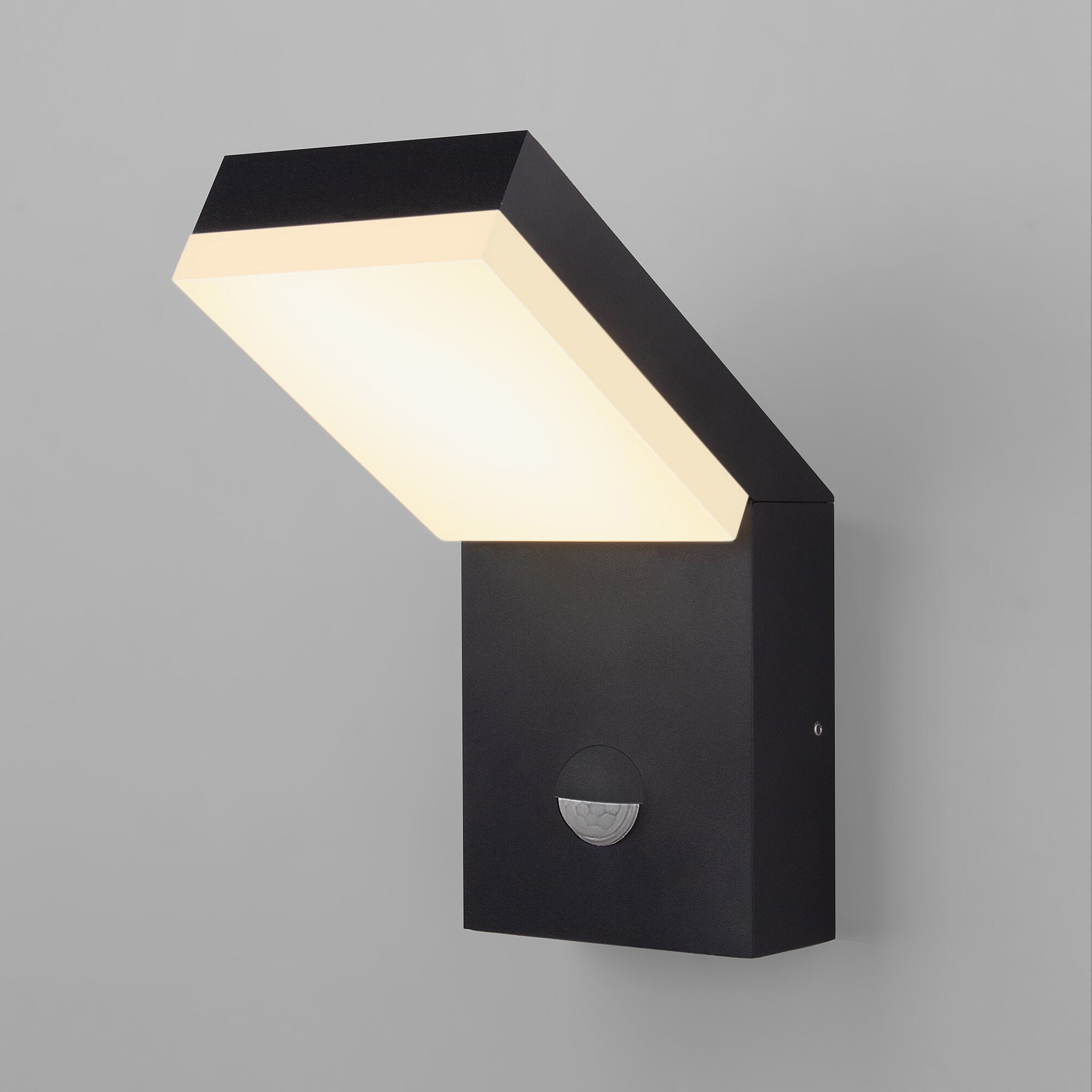 Уличный настенный светильник Elektrostandard Sensor 1541 TECHNO LED с датчиком движения 3000K Чёрный