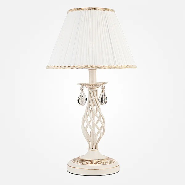 Настольная лампа Eurosvet Amelia 10054/1 белый с золотом/прозрачный хрусталь Strotskis