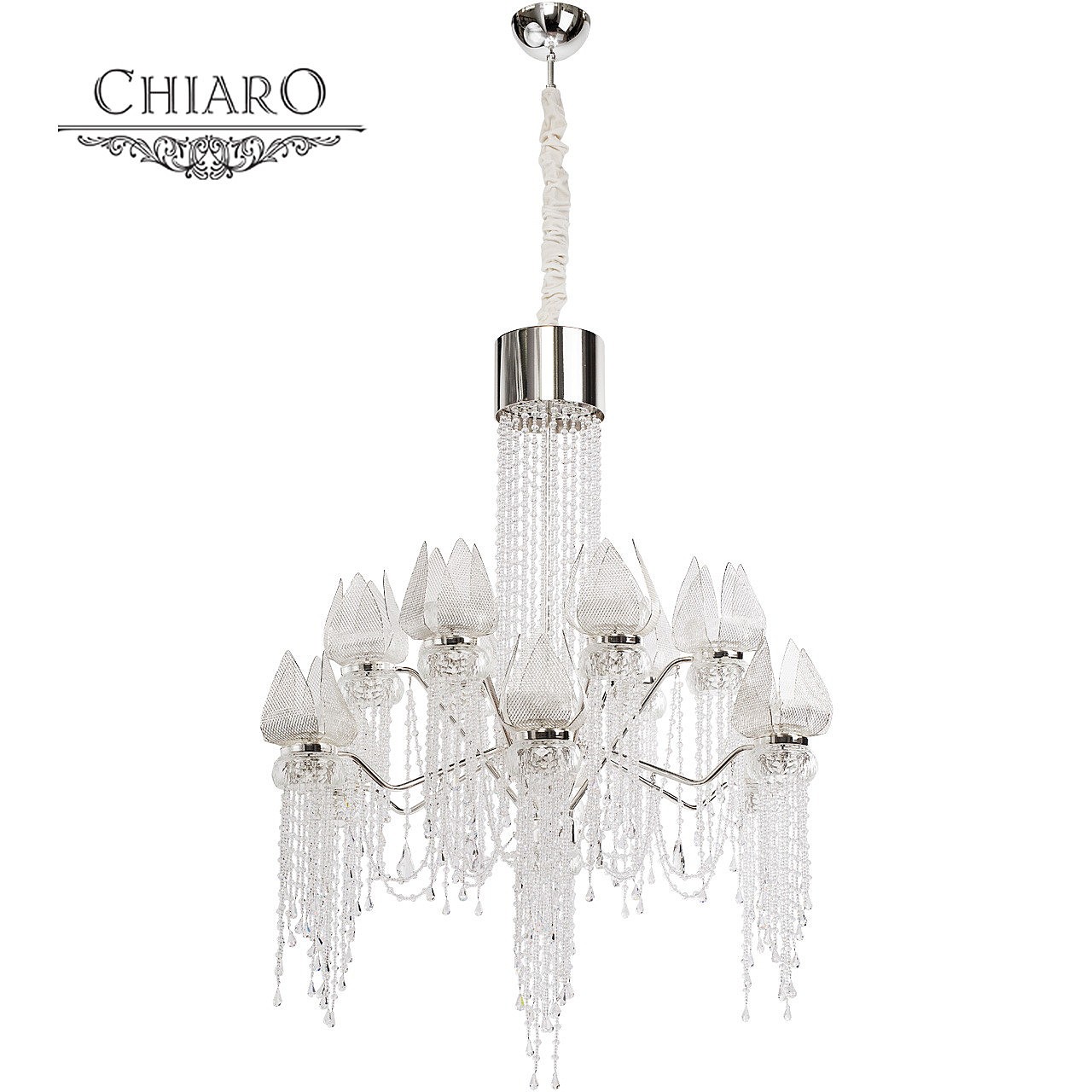 Подвесная светодиодная люстра Лотос в водопаде Chiaro 625010130