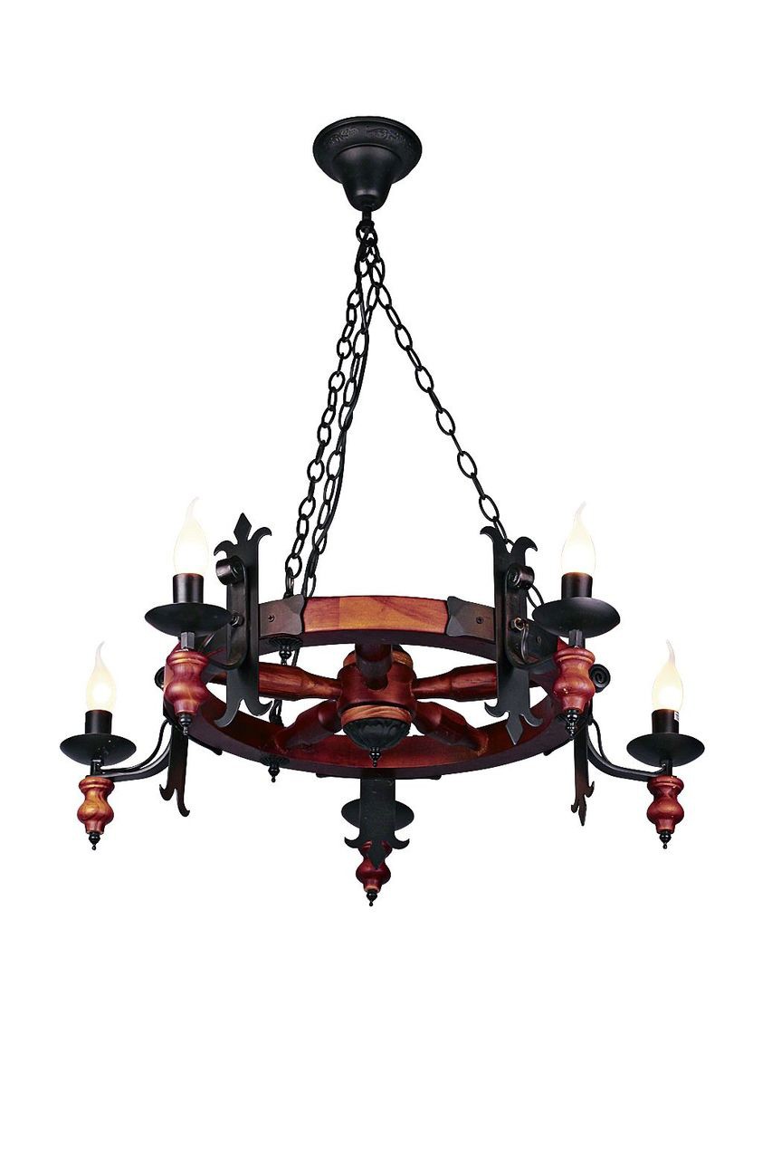 Люстра колесо от телеги Monsanto OML-58603-05 Omnilux