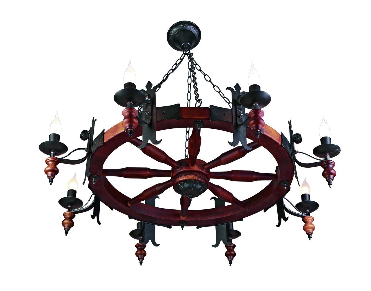 Люстра колесо от телеги Monsanto OML-58603-08 Omnilux