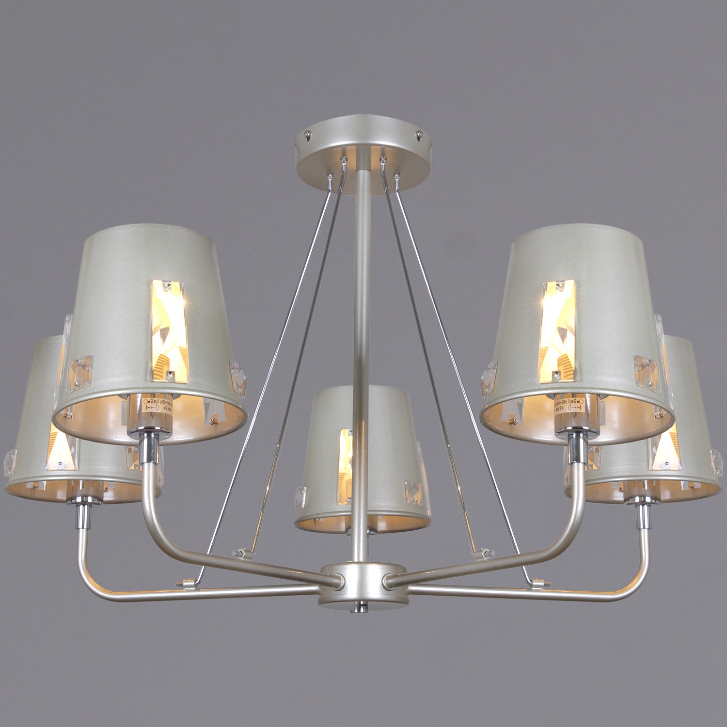 Люстра потолочная ILLUMICO E14 IL9407-5PSQ-29 CHS CR