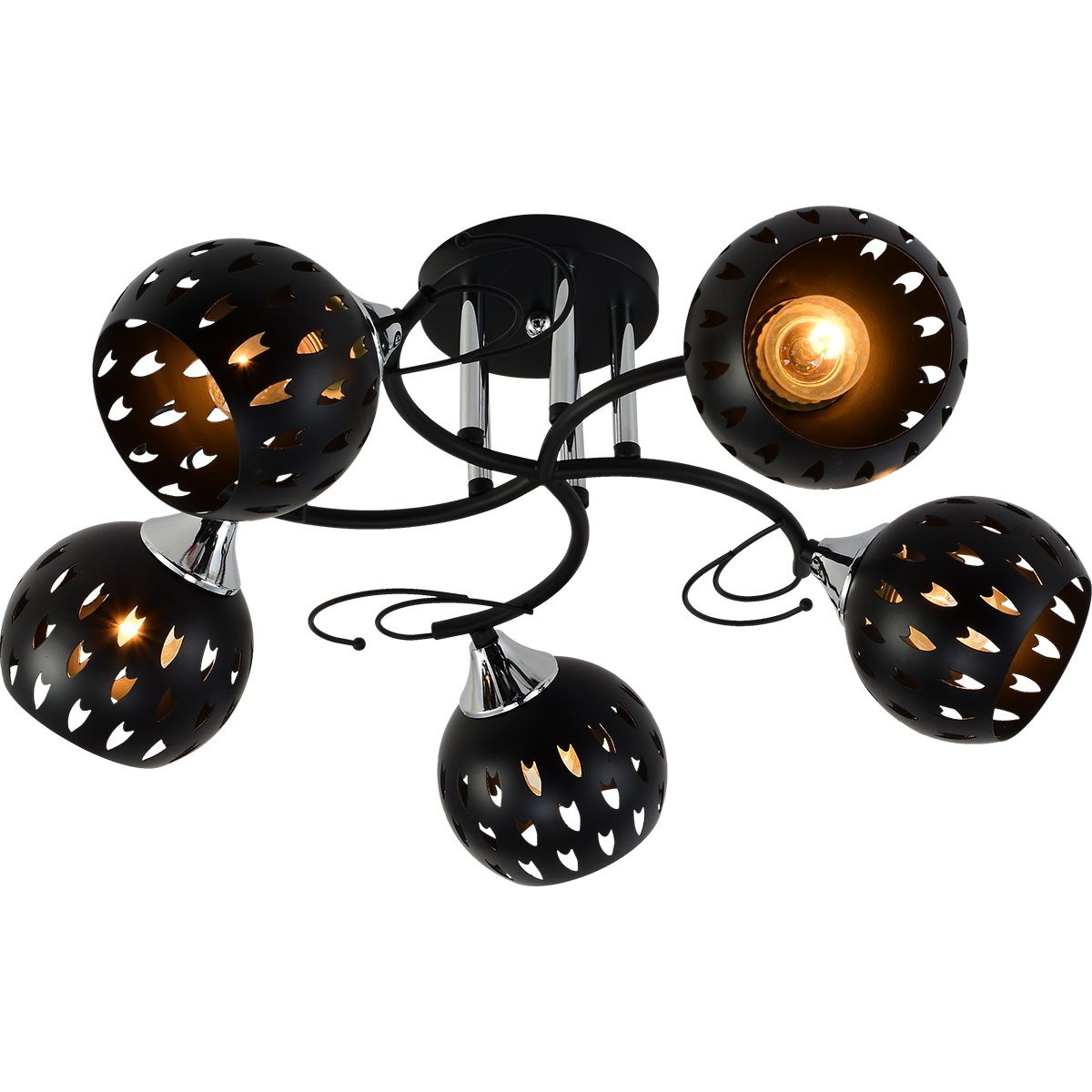 Люстра потолочная Reluce E27 01314-0.3-05 BK+CR