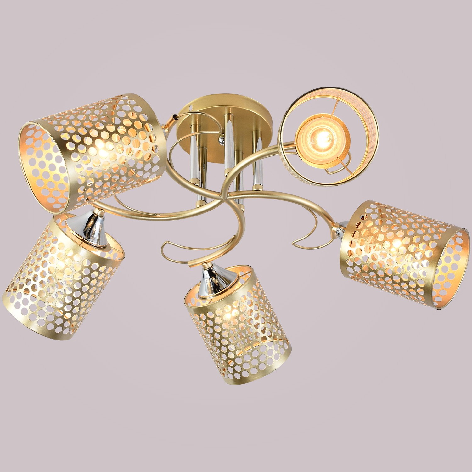 Люстра потолочная Reluce E27 01322-0.3-05 MATT GOLD+CR